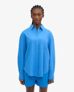 Camisa oversize orgánica – Azul Pacífico