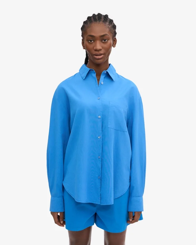 Camisa oversize orgánica - Azul Pacífico