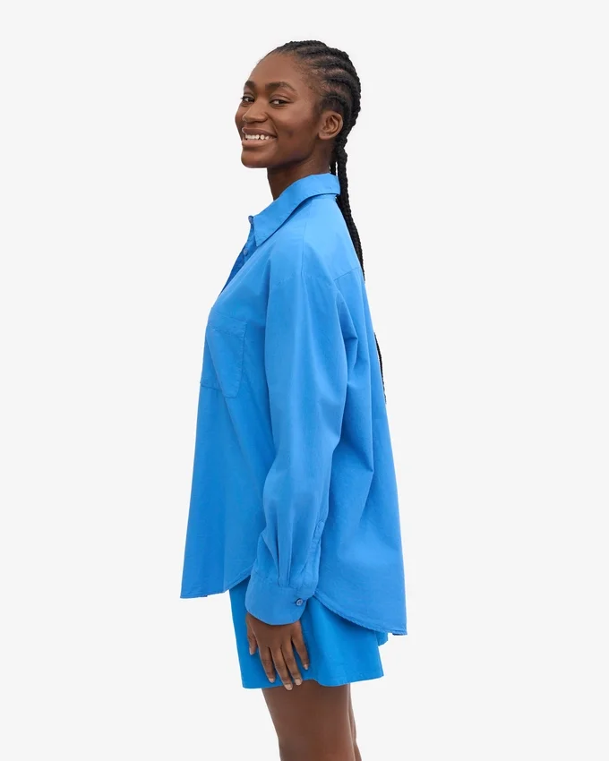 Camisa oversize orgánica - Azul Pacífico
