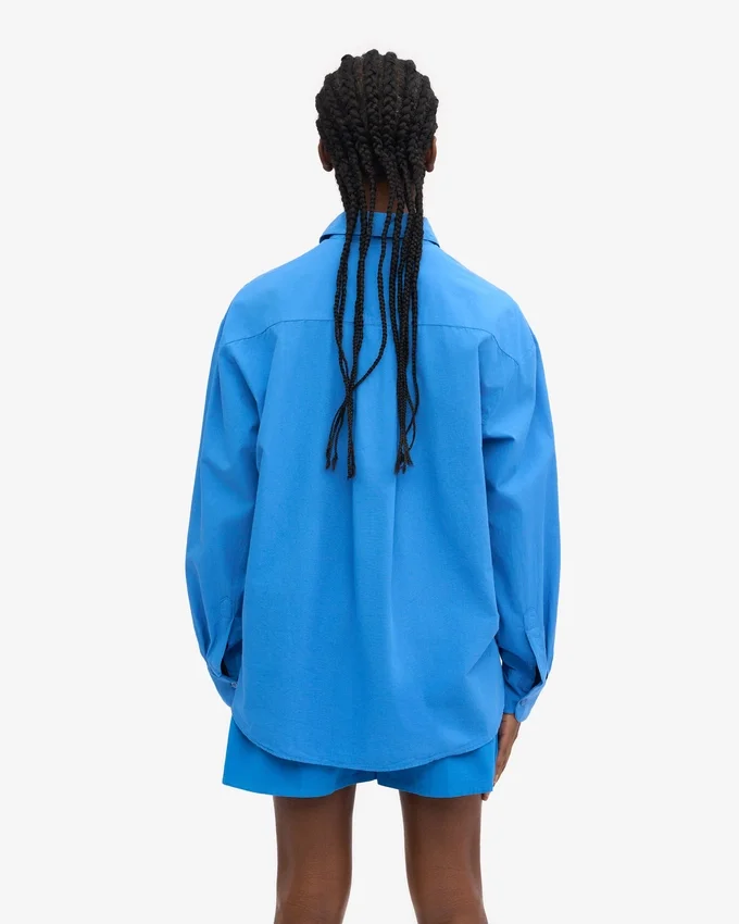 Camisa oversize orgánica - Azul Pacífico