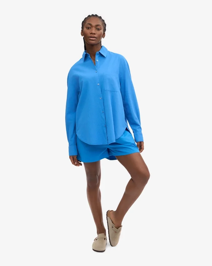 Camisa oversize orgánica - Azul Pacífico