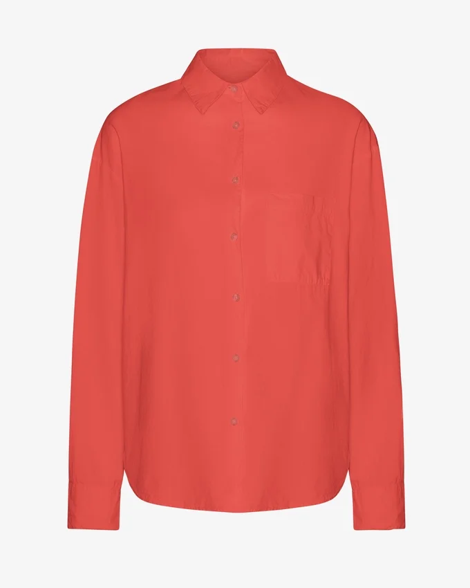 Camisa oversize orgánica - Rojo mandarina