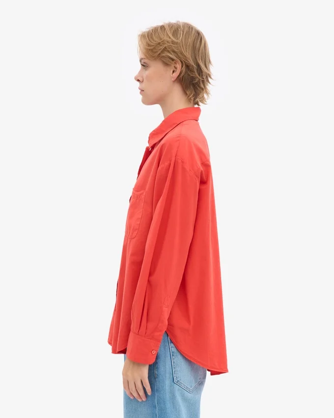 Camisa oversize orgánica - Rojo mandarina