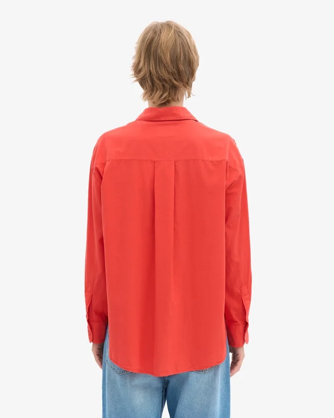 Camisa oversize orgánica - Rojo mandarina