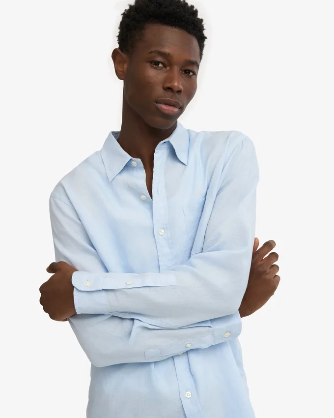 Camisas de lino - Azul polar