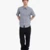 Camisas de lino de manga corta - Azul acero