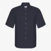 Camisas de lino de manga corta - Azul marino