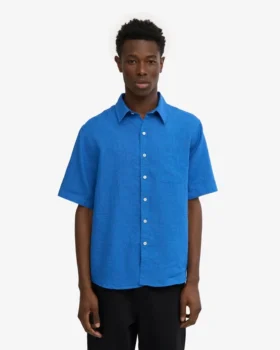 Camisas de lino de manga corta – Azul Pacífico