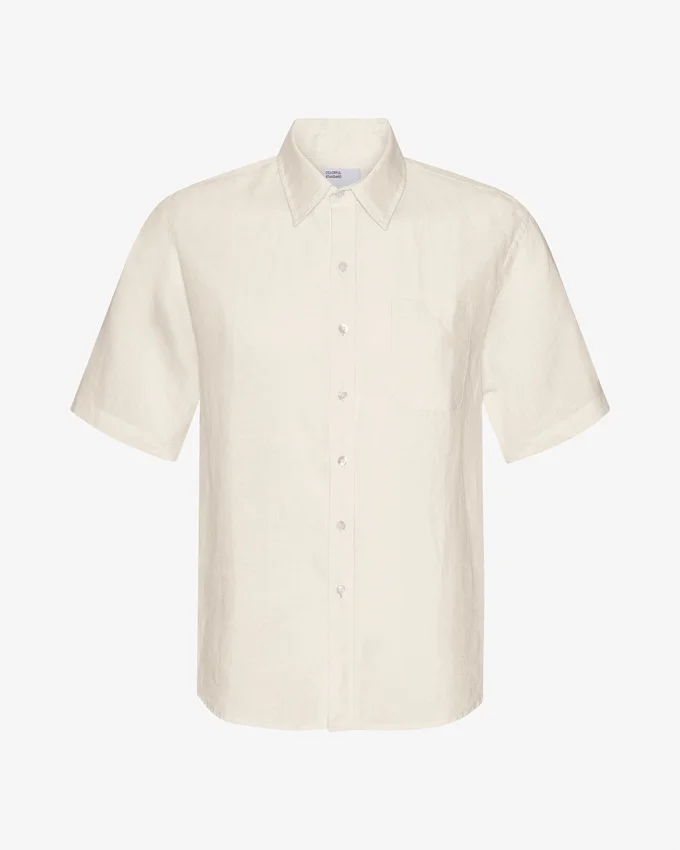 Camisas de lino de manga corta - Blanco marfil
