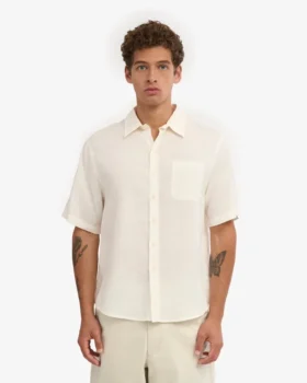 Camisas de lino de manga corta – Blanco marfil