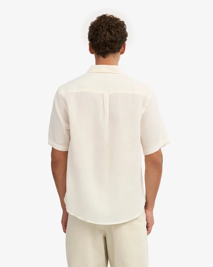 Camisas de lino de manga corta - Blanco marfil