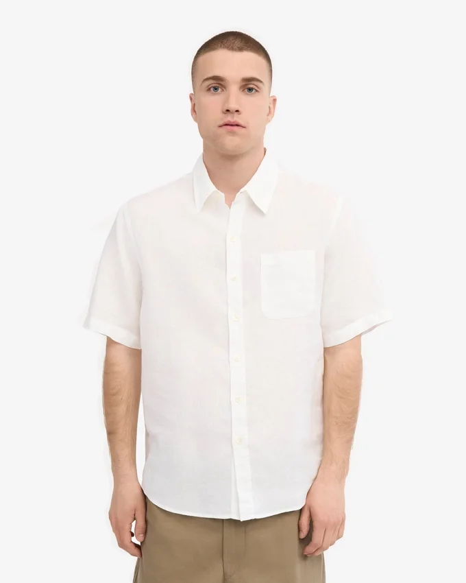 Camisas de lino de manga corta - Blanco óptico