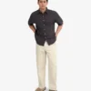 Camisas de lino de manga corta - Gris lava