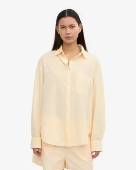 Camisas oversize de algodón orgánico – Amarillo suave