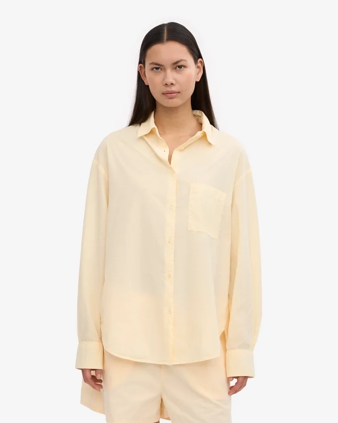 Camisas oversize de algodón orgánico - Amarillo suave