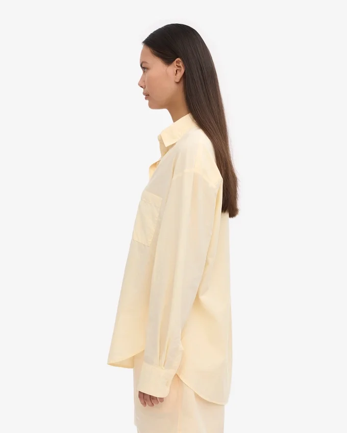 Camisas oversize de algodón orgánico - Amarillo suave
