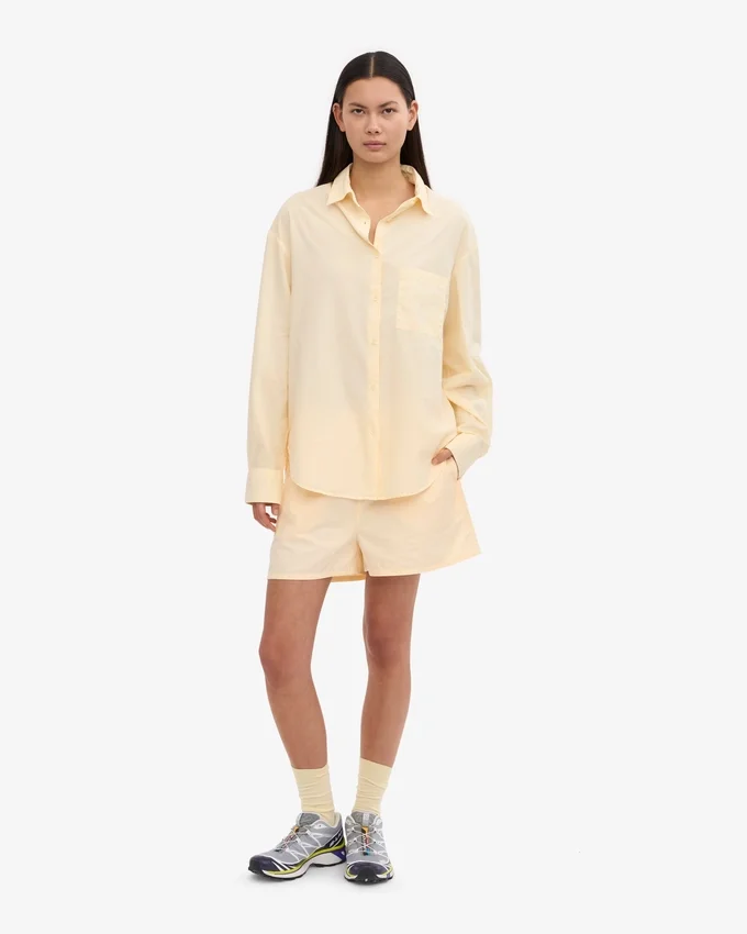 Camisas oversize de algodón orgánico - Amarillo suave