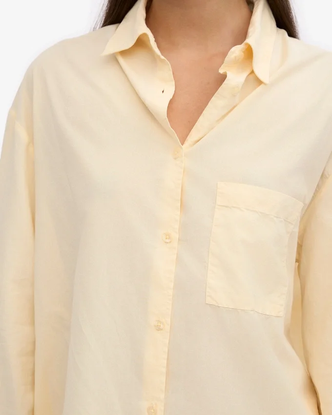 Camisas oversize de algodón orgánico - Amarillo suave