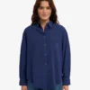 Camisas oversize de algodón orgánico - Azul marino