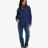 Camisas oversize de algodón orgánico - Azul marino