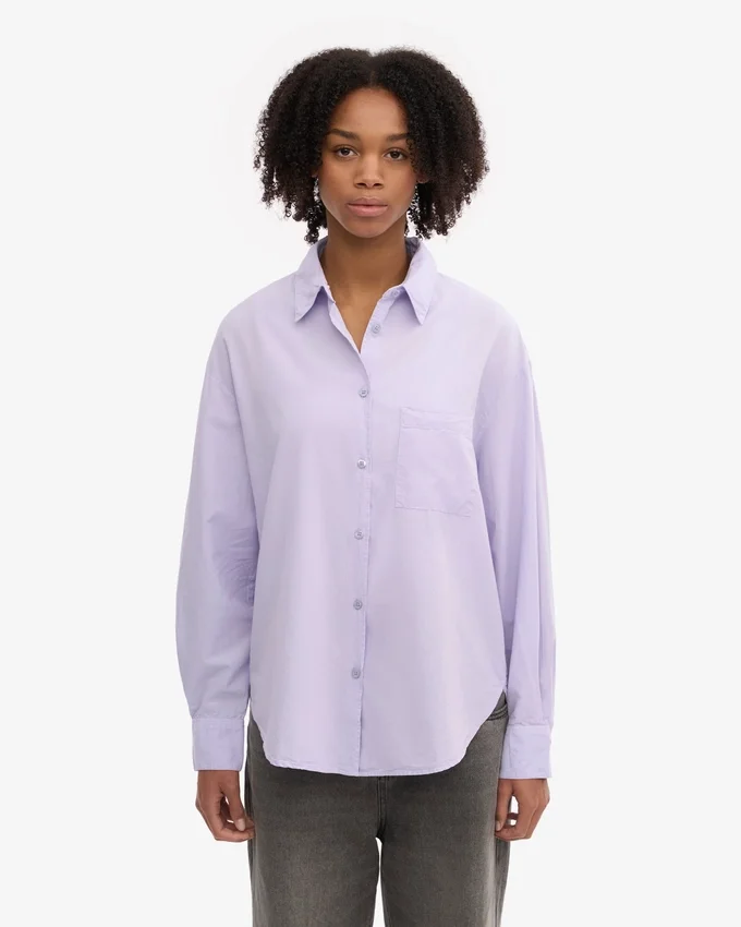 Camisas oversize de algodón orgánico - Lavanda suave
