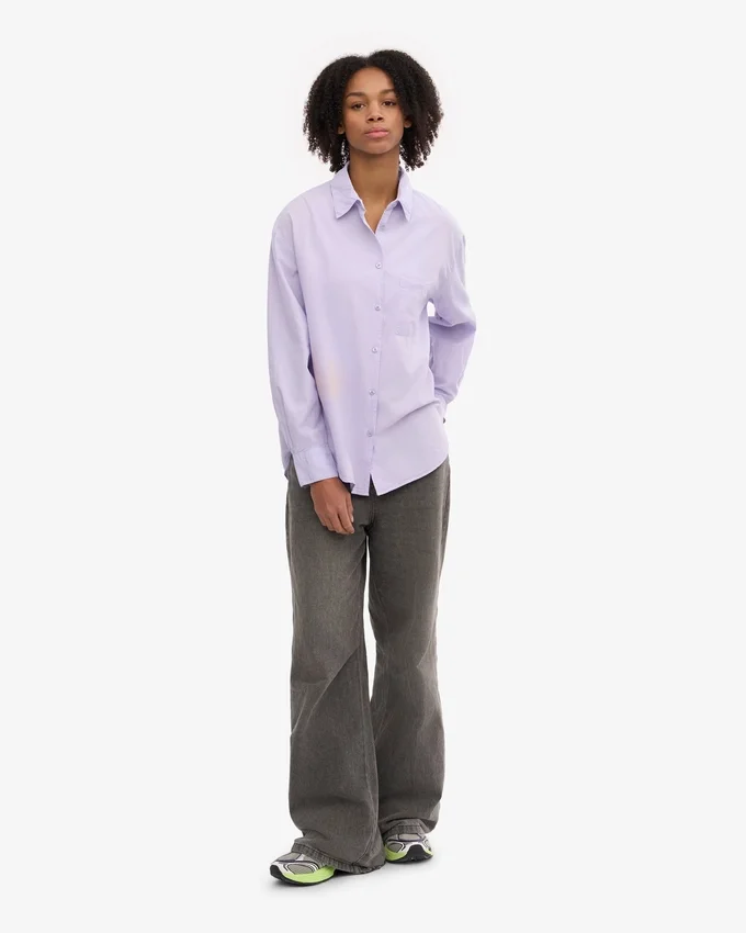 Camisas oversize de algodón orgánico - Lavanda suave