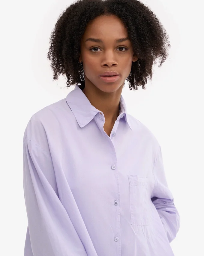 Camisas oversize de algodón orgánico - Lavanda suave