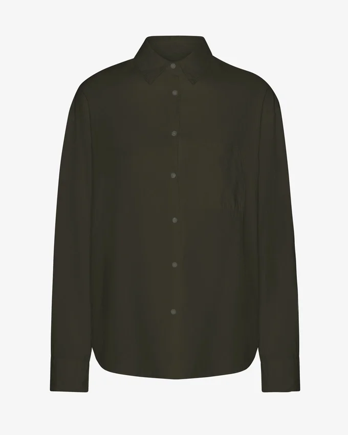 Camisas oversize de algodón orgánico - Verde cazador
