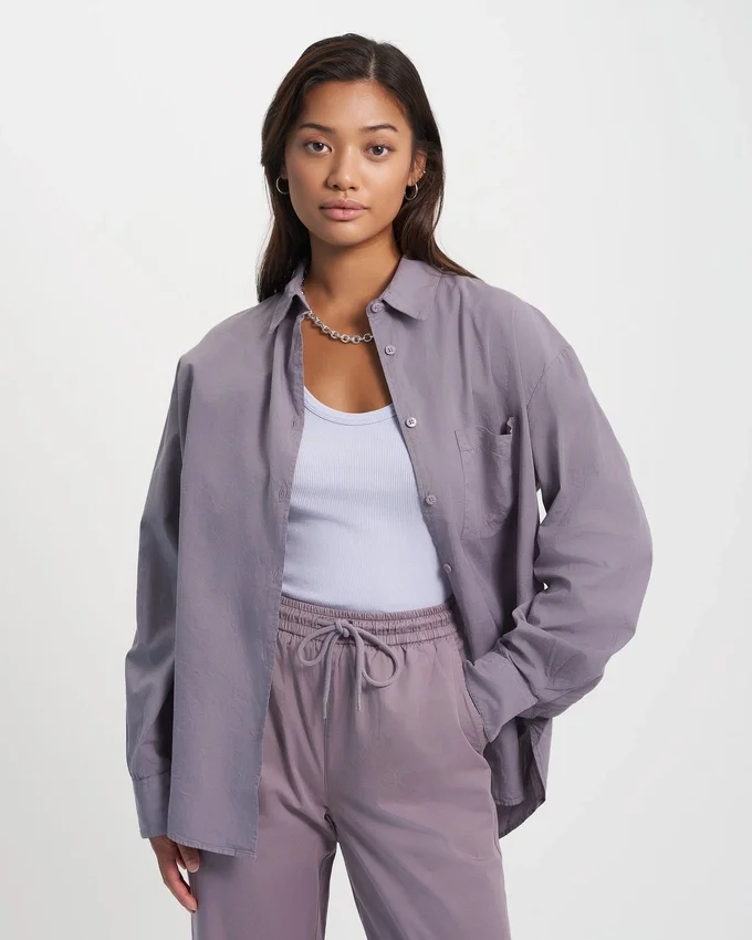 Camisas oversize de algodón orgánico - Verde cazador