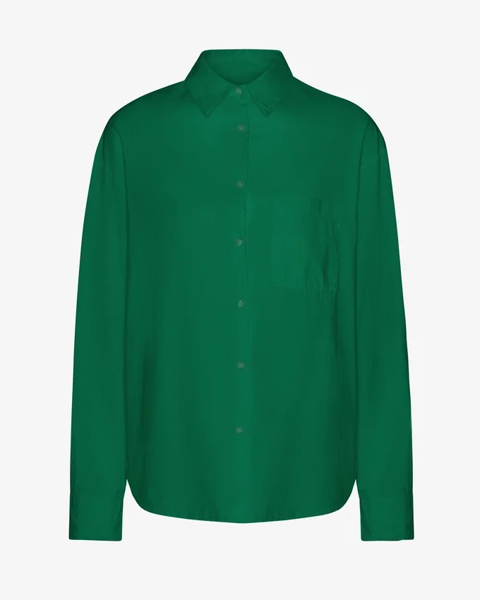 Camisas oversize de algodón orgánico - Verde Kelly