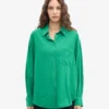 Camisas oversize de algodón orgánico - Verde Kelly