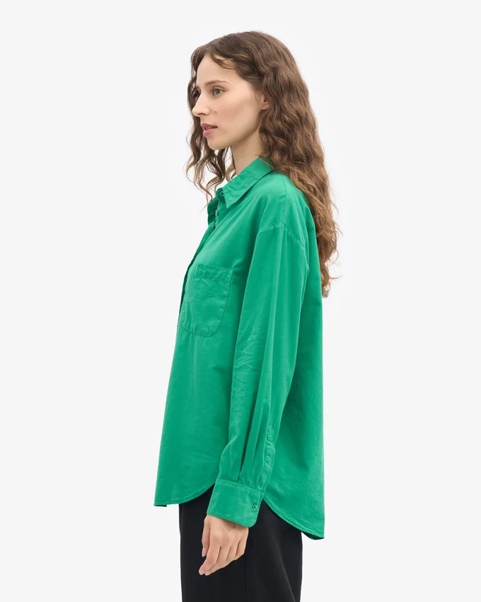 Camisas oversize de algodón orgánico - Verde Kelly