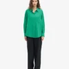 Camisas oversize de algodón orgánico - Verde Kelly
