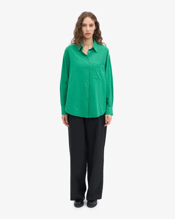 Camisas oversize de algodón orgánico - Verde Kelly