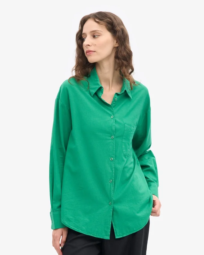 Camisas oversize de algodón orgánico - Verde Kelly