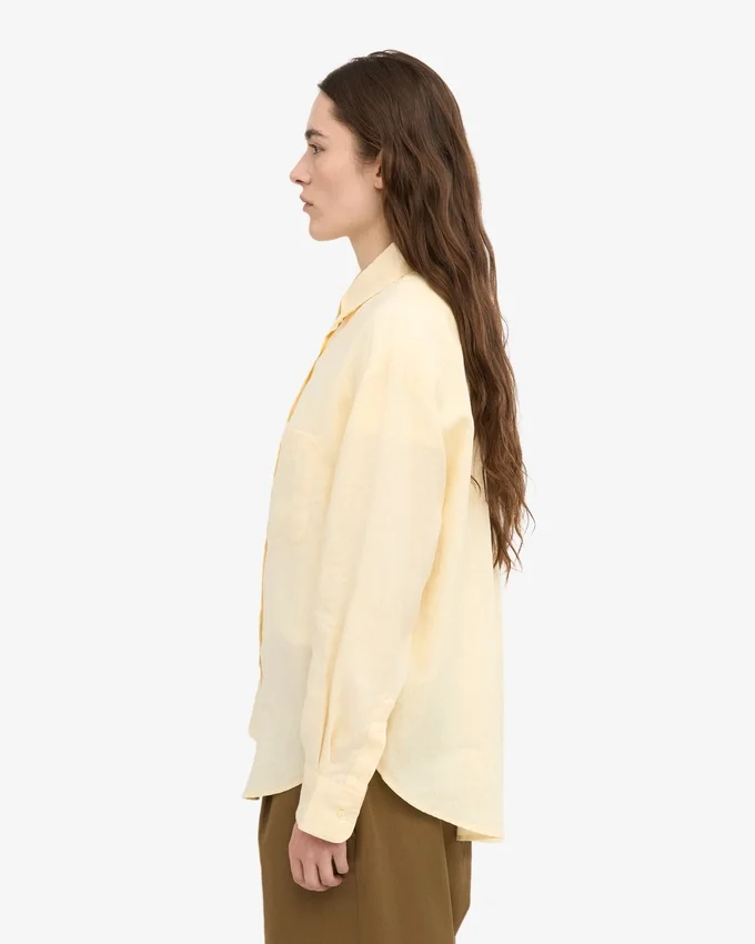 Camisas oversize de lino - Amarillo suave