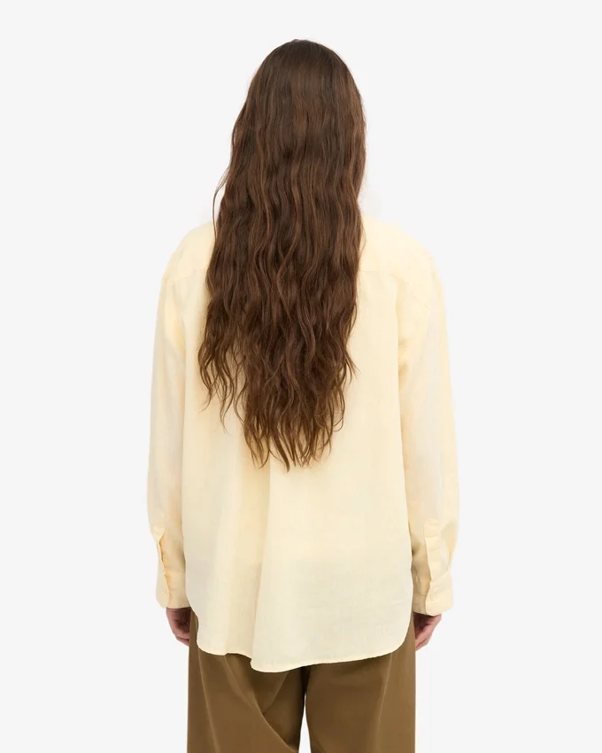 Camisas oversize de lino - Amarillo suave