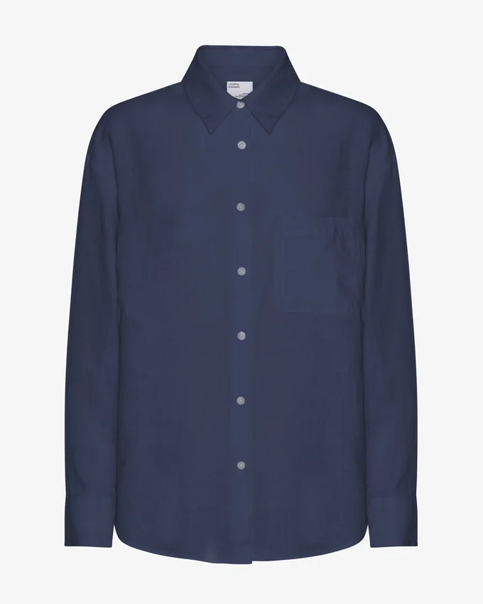 Camisas oversize de lino - Azul marino