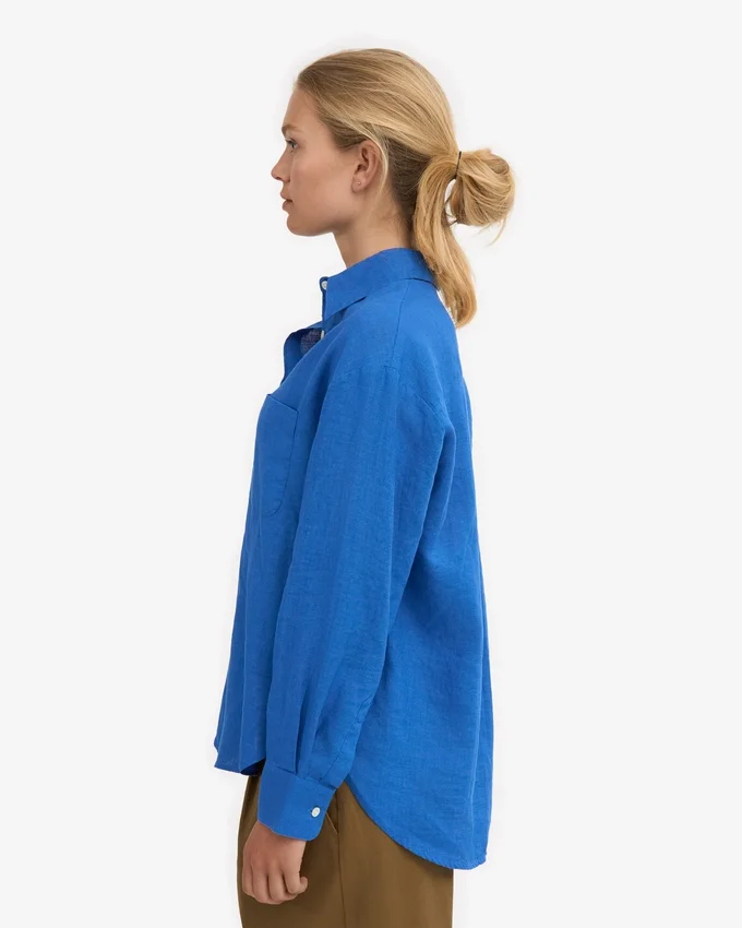 Camisas oversize de lino - Azul Pacífico