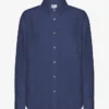 Camisas oversize de lino - Azul petróleo
