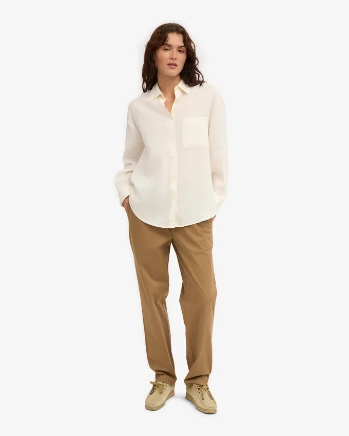 Camisas oversize de lino - Blanco marfil