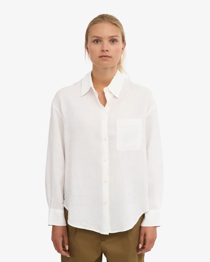 Camisas oversize de lino - Blanco óptico