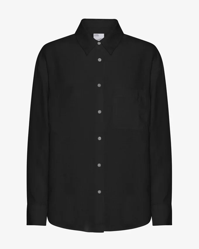 Camisas oversize de lino - Negro intenso
