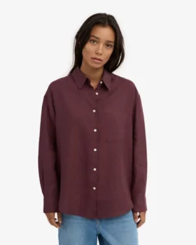 Camisas oversize de lino – Rojo sangre