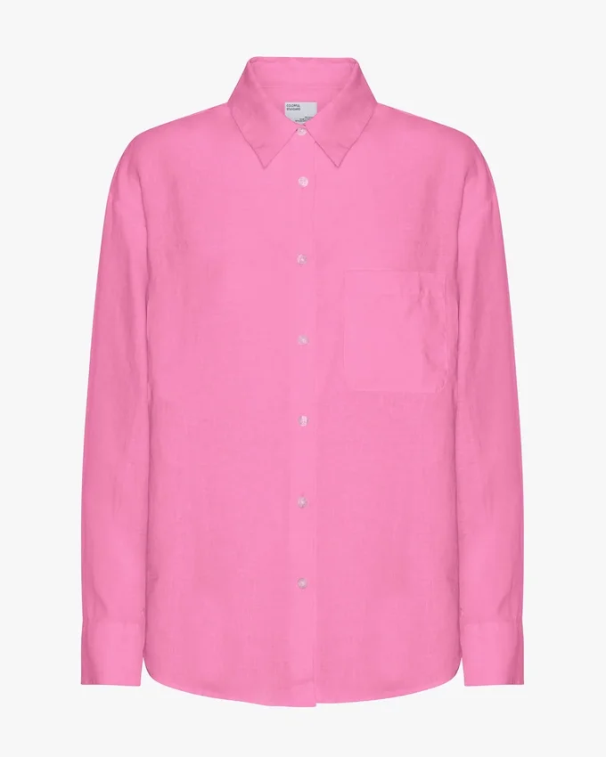 Camisas oversize de lino - Rosa chicle