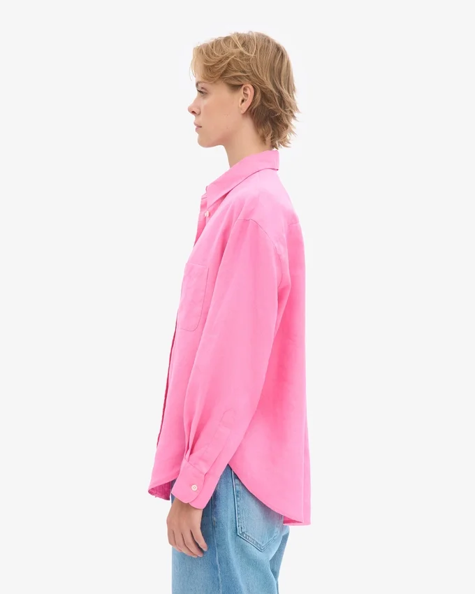 Camisas oversize de lino - Rosa chicle