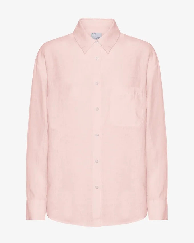 Camisas oversize de lino - Rosa descolorido