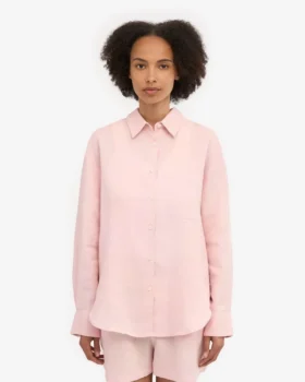Camisas oversize de lino – Rosa descolorido