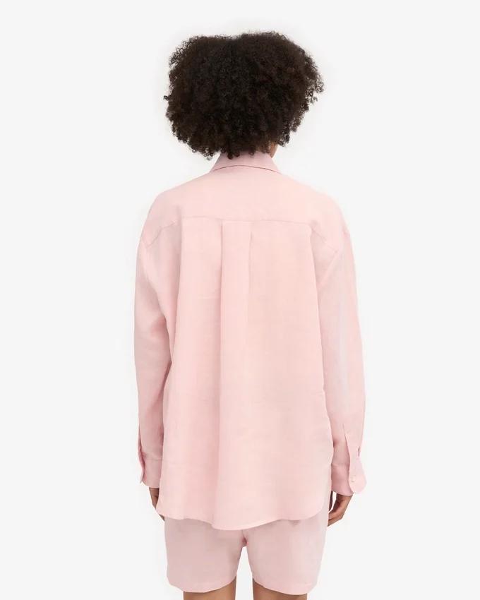 Camisas oversize de lino - Rosa descolorido