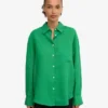 Camisas oversize de lino - Verde Kelly